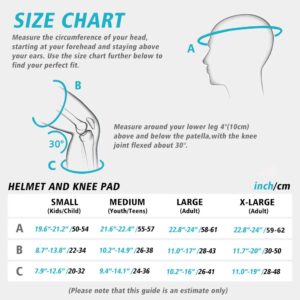 S SPOFINE Kids Bike Helmet, Toddler Helmet for Youth Adult, Knee Pad Elbow Pad Wrist Guard Protective Gear Set for Skateboard, Bike, Skating, Cycling