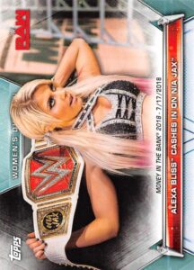 2019 topps wwe women's division #79 alexa bliss cashes in on nia jax wrestling trading card