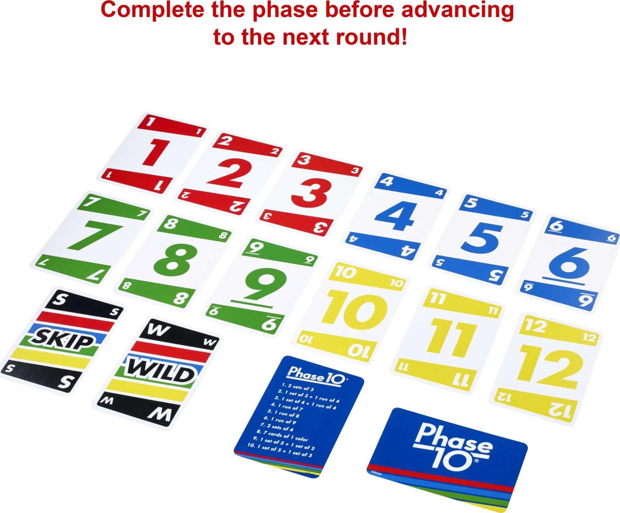 Mattel Games Phase 10 Card Game for Families, Adults and Kids, Challenging & Exciting Rummy-Style Play in a Storage Tin (Amazon Exclusive)