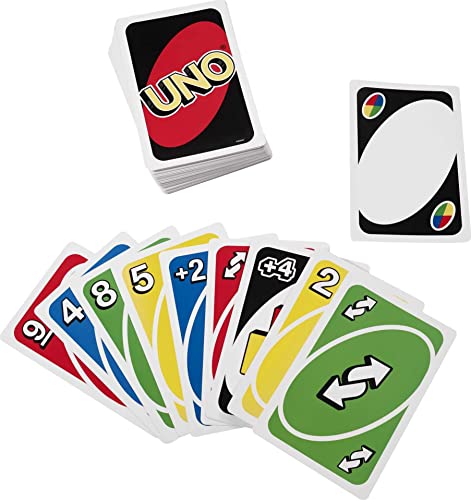 Mattel Games ​Giant UNO Card Game for Kids, Adults & Family Night, Oversized Cards & Customizable Wild Cards for 2-10 Players