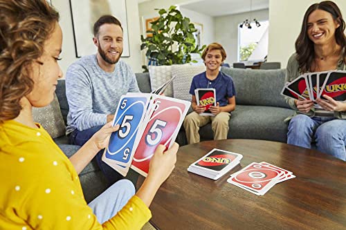 Mattel Games ​Giant UNO Card Game for Kids, Adults & Family Night, Oversized Cards & Customizable Wild Cards for 2-10 Players