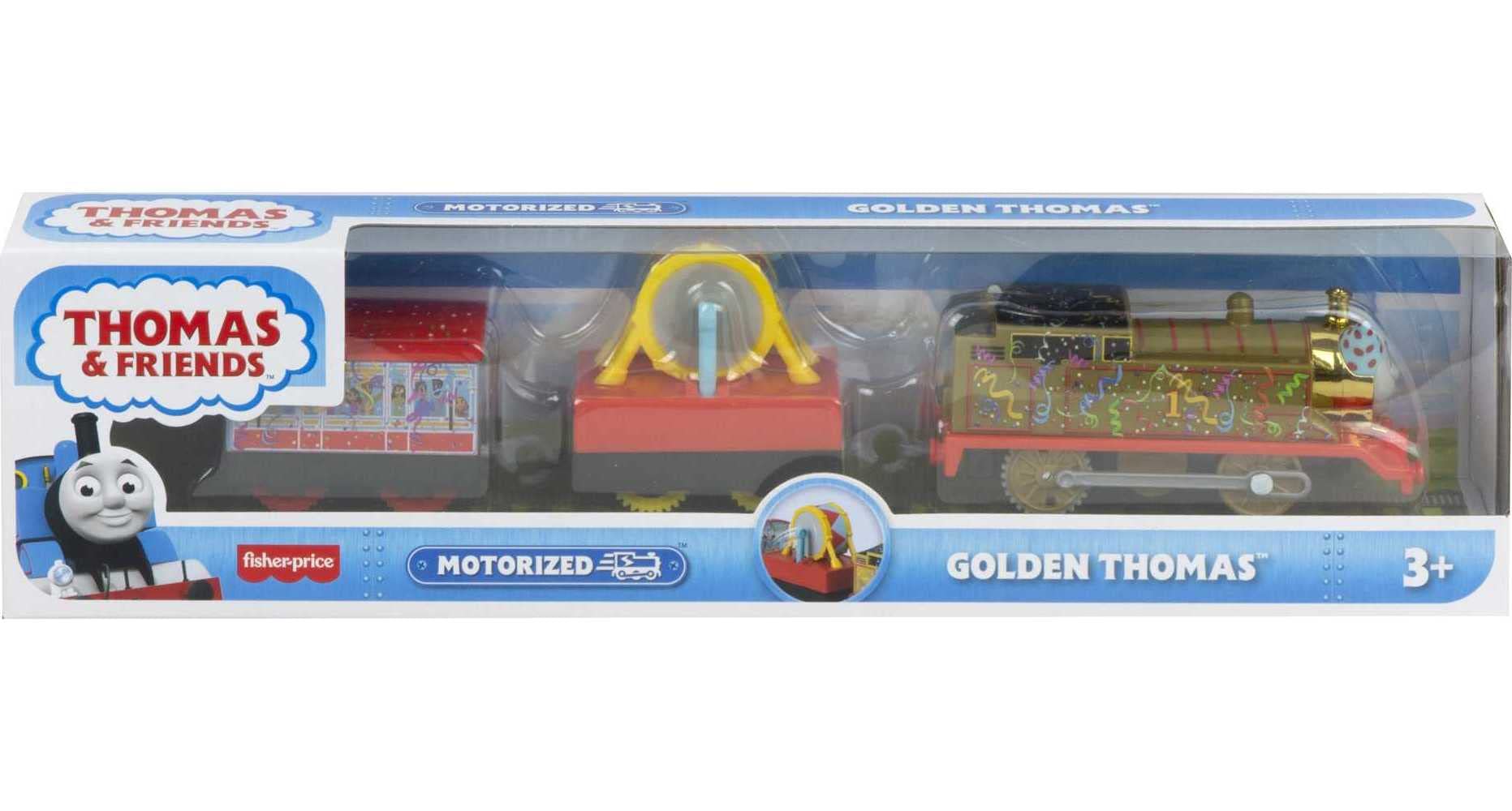 Fisher-Price Thomas & Friends Trackmaster Golden Thomas, Motorized Train Engine for Preschoolers Ages 3 Years & Older