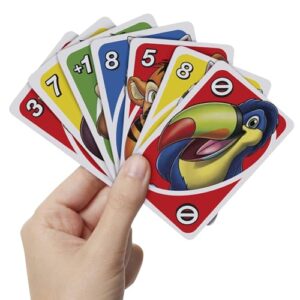 Mattel Games ​UNO Junior Card Game for Kids with Simple Rules, Levels of Play and Animal Matching for 2-4 Players