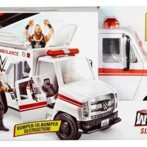 Mattel WWE Slambulance Wrekkin' Vehicle Breakaway Ambulance, for 6-Inch Action Figure