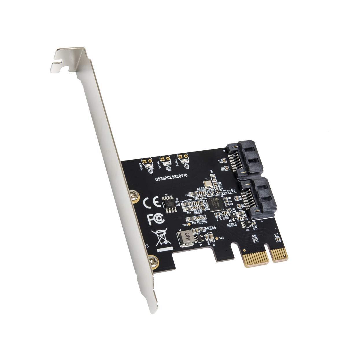 I/O CREST 2 Port SATA III Pci-E 3.0 X1 Controller Card (Jmicro Chipset), Add Two SATA 3.0 Devices to Any PCIe Slot