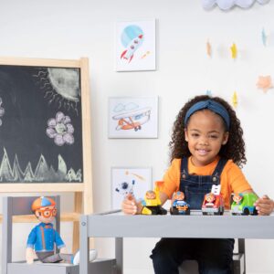 Blippi Mini Vehicles, Including Excavator and Fire Truck, Each with a Character Toy Figure Seated Inside - Zoom Around The Room for Free-Wheeling Fun - Perfect for Young Children