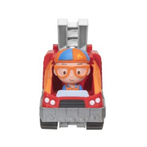 Blippi Mini Vehicles, Including Excavator and Fire Truck, Each with a Character Toy Figure Seated Inside - Zoom Around The Room for Free-Wheeling Fun - Perfect for Young Children