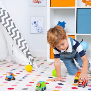 Blippi Mini Vehicles, Including Excavator and Fire Truck, Each with a Character Toy Figure Seated Inside - Zoom Around The Room for Free-Wheeling Fun - Perfect for Young Children