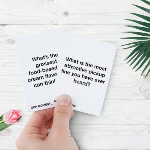 OUR MOMENTS Women: 100 Women Conversation Starters - Fun Conversation Card Game for Bachelorette Parties, Ladies Night Games, Getaways, Gift for Women Birthday, Game Nights - Girls Night Party Games