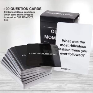 OUR MOMENTS Women: 100 Women Conversation Starters - Fun Conversation Card Game for Bachelorette Parties, Ladies Night Games, Getaways, Gift for Women Birthday, Game Nights - Girls Night Party Games