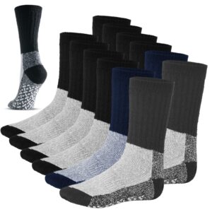 debra weitzner 6 pairs merino wool thermal socks men and women warm cushioned hiking crew socks for hunting winter etc long survival boot socks moisture wicking