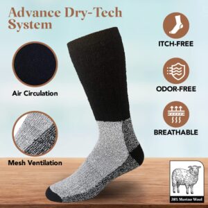 Debra Weitzner 6 Pairs Merino Wool Thermal Socks Men and Women Warm Cushioned Hiking Crew Socks for Hunting Winter Etc Long Survival Boot Socks Moisture Wicking