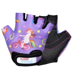 kiddimoto - cycling gloves | fingerless gloves for kids | perfect for bike, scooter & skateboard | ideal for boys and girls | available in different colourful designs & sizes