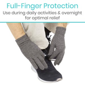 Vive Compression Arthritis Gloves - Comfortable Fit for Men and Women - Full Finger for Rheumatoid, Osteoarthritis