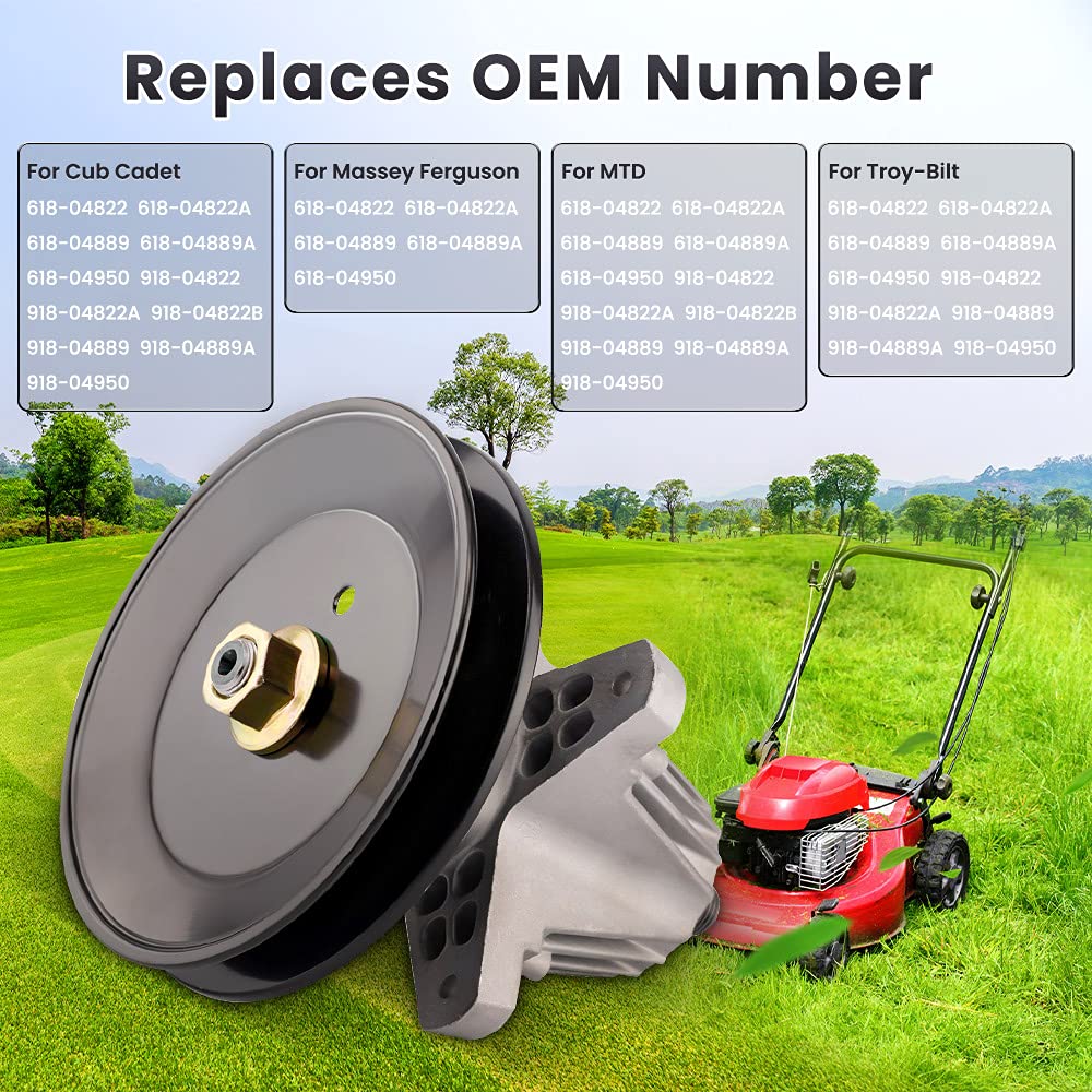 Tuningsworld Mower Spindle Assembly for Cub Cadet Set of 2 for 42" Decks Lawn Mowers for Troy-Bilt for Massey Ferguson 918-04822A 918-04822B 618-04822 918-04822