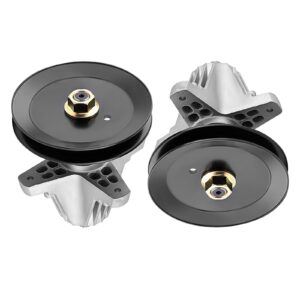 Tuningsworld Spindle Assembly for Troy Bilt Mower 618-06991 918-06991 42" Deck for MTD Craftsman with Pulley (Set of 2) T1000 T1200 TB42 TB2246