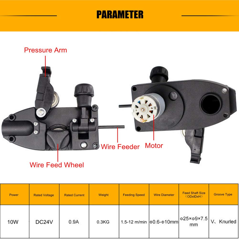 Mig Welder Roll Wire Feed Motor,Soldering Wire Feeder Machine ,DC 24V 10W 0.6-1.0mm Wire feeding speed 1.5-12 m/min