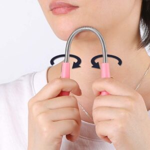 Dr.Nail Facial Hair Remover for Women,3Pcs Hair Remover Spring Threading Tool (Pink)