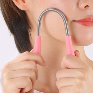 Dr.Nail Facial Hair Remover for Women,3Pcs Hair Remover Spring Threading Tool (Pink)