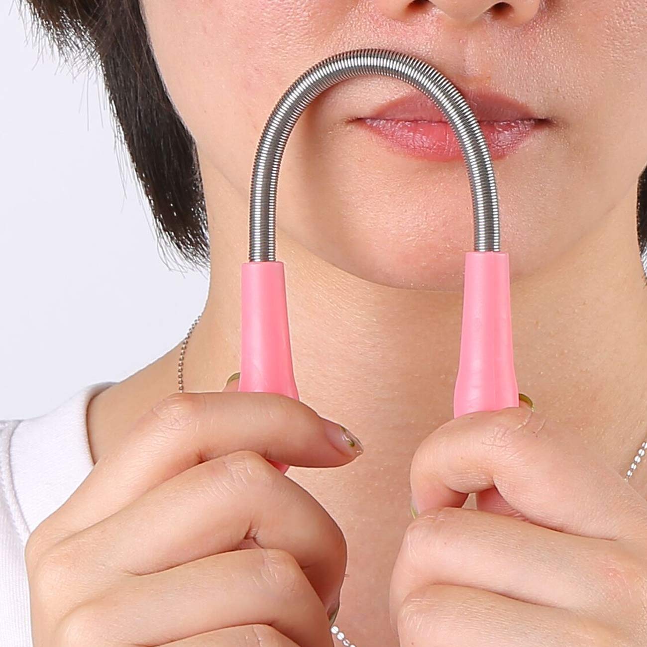 Dr.Nail Facial Hair Remover for Women,3Pcs Hair Remover Spring Threading Tool (Pink)