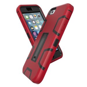 LUCKYCAT iPhone 6s Case, iPhone 6 Case, Kickstand Case for iPhone 6s, Anti-Scratch Anti-Fingerprint Heavy Duty Protection Shockproof Rugged Cover for 4.7inch iPhone 6s, Red