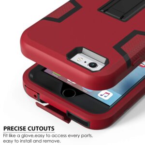 LUCKYCAT iPhone 6s Case, iPhone 6 Case, Kickstand Case for iPhone 6s, Anti-Scratch Anti-Fingerprint Heavy Duty Protection Shockproof Rugged Cover for 4.7inch iPhone 6s, Red