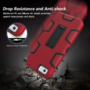 LUCKYCAT iPhone 6s Case, iPhone 6 Case, Kickstand Case for iPhone 6s, Anti-Scratch Anti-Fingerprint Heavy Duty Protection Shockproof Rugged Cover for 4.7inch iPhone 6s, Red