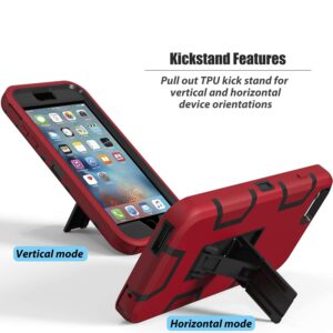 LUCKYCAT iPhone 6s Case, iPhone 6 Case, Kickstand Case for iPhone 6s, Anti-Scratch Anti-Fingerprint Heavy Duty Protection Shockproof Rugged Cover for 4.7inch iPhone 6s, Red