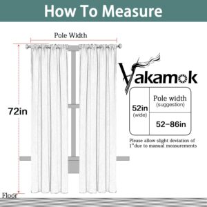 Yakamok Thermal Insulated Light Blocking Blackout Curtains for Bedroom, Room Darkening Rod Pocket Window Drapes for Living Room (52Wx72L,Dark Grey,2 Panels)