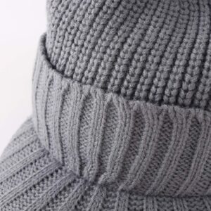 Home Prefer Men's Outdoor Newsboy Hat Winter Warm Thick Knit Beanie Cap with Visor (Light Gray)