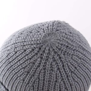 Home Prefer Men's Outdoor Newsboy Hat Winter Warm Thick Knit Beanie Cap with Visor (Light Gray)