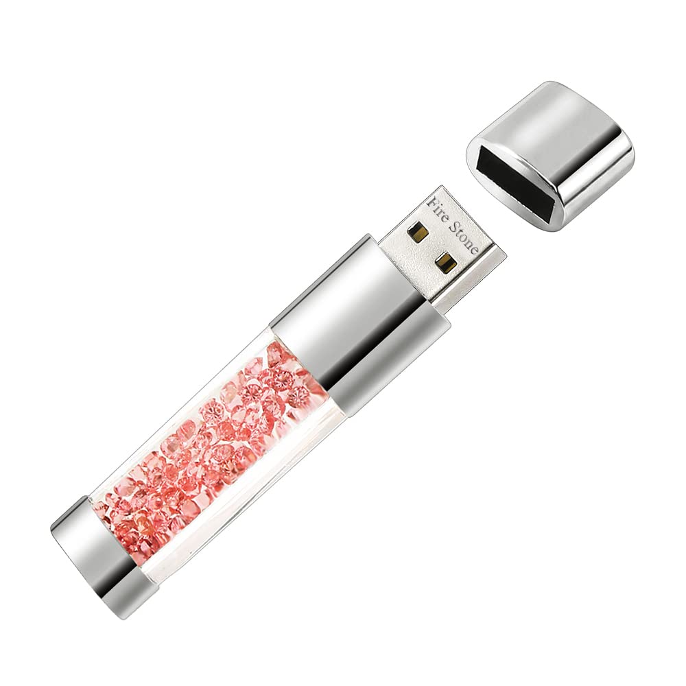 Lovely Diamond USB 2.0 Flash Drive Data Storage Memory Stick USB Stick Pendrive Gift (32GB, Pink)