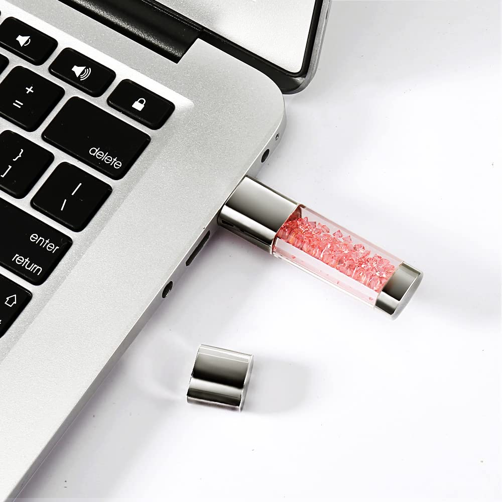 Lovely Diamond USB 2.0 Flash Drive Data Storage Memory Stick USB Stick Pendrive Gift (32GB, Pink)