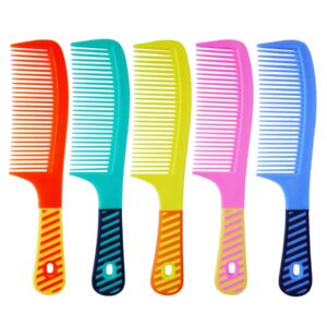 zyoung 5 pcs combs for women, tooth comb set, styling essentials round comb with handle