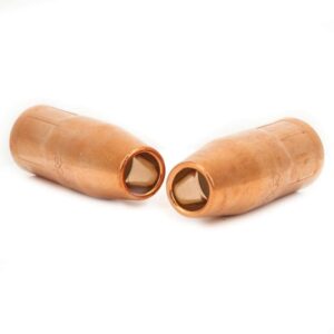 2pcs welding gun nozzles nozzle 1/2inch copper cnc machining process welding consumables for miller m25/m40 hobart mig gun 200/258