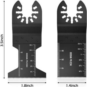 HOTBEST 60 Oscillating Mix Blades Kit Cutting Wood Metal with Measurement Scales Fit Multimaster Porter Cable Black & Decker Craftsman Ryobi