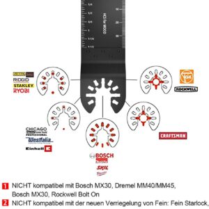 HOTBEST 60 Oscillating Mix Blades Kit Cutting Wood Metal with Measurement Scales Fit Multimaster Porter Cable Black & Decker Craftsman Ryobi