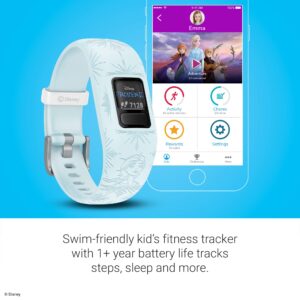 Garmin 010-01909-38 Vivofit Jr. 2, Kids Fitness/Activity Tracker, 1-Year Battery Life, Adjustable Band, Disney Frozen 2, Elsa, Light Blue