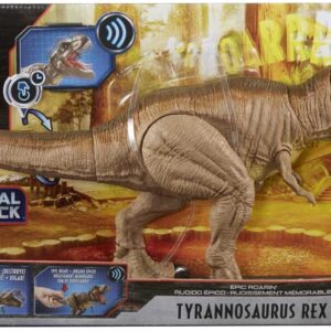 Mattel Jurassic World Epic Roarin’ Tyrannosaurus T Rex Large Action Figure, Primal Attack Feature & Sound, Realistic Shaking