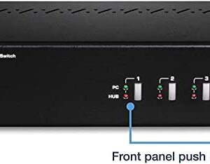 TRENDnet 4-Port Dual Monitor DisplayPort KVM Switch With Audio, 2-Port USB 2.0 Hub, 4K UHD Resolution Up To 3840 x 2160, Connect 4 DisplayPort Monitors, Dual Monitor 4 Port KVM Switch, Black, TK-440DP