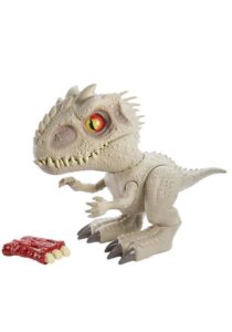 mattel jurassic world toys camp cretaceous feeding frenzy indominus rex interactive dinosaur, bite reflex, toy ribs, lights & sounds, authentic detail, ages 4 old & up [amazon exclusive]