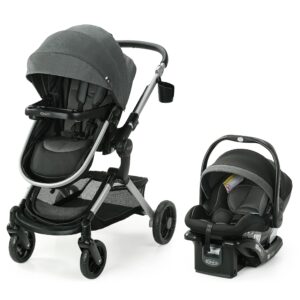 graco modes nest travel system with adjustable reversible seat, pram mode, lightweight aluminum frame, and snugride 35 lite elite infant car seat, sullivan