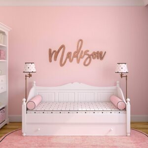 Personalized Wood Fiberboard Painted Name Sign 12", 17", 23", 35" Wide Options Custom Baby Name Sign for Nursery Décor