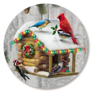 festive feathered friends christmas envelope seals - set of 72 holiday envelope stickers