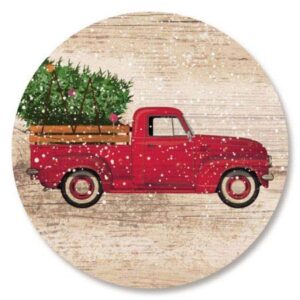 red truck christmas envelope seals - set of 72 holiday envelope stickers