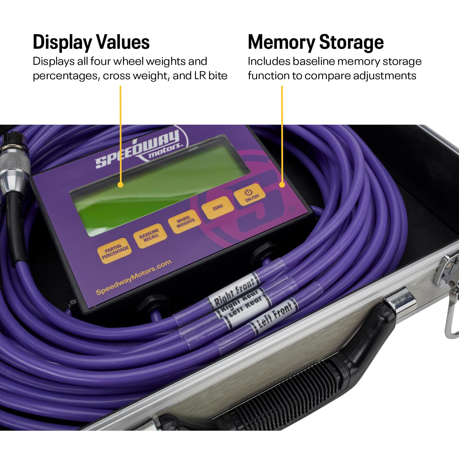 1 Weigh Electronic Race Car Scale System: 6,000 LB Capacity, Corner Weight, Cross Weight & LR Bite, 15x15 Inch Pads, LCD Display, Portable Case, Racing Computer Wheel Scale