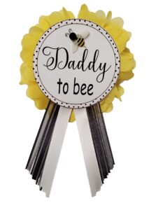 daddy to bee pin baby shower yellow & black pin for dad to wear at baby shower, baby sprinkle