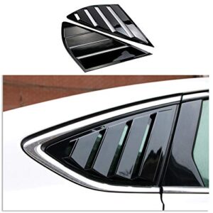 ruihe 2pc shiny black rear quarter panel window side louvers vent fit for ford fusion mondeo 4d hybrid energi 2013 2014 2015 2016 2017 2018 2019 2020