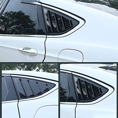 ruihe 2pc Shiny Black Rear Quarter Panel Window Side Louvers Vent Fit for Ford Fusion Mondeo 4D Hybrid Energi 2013 2014 2015 2016 2017 2018 2019 2020