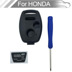 New Key Fob Shell Case Fit for Honda CR-V Odyssey Accord Crosstour Civic CR-Z Fit Keyless Entry Remote Key Housing Replacement with Screwdriver (2+1Button 1pcs)